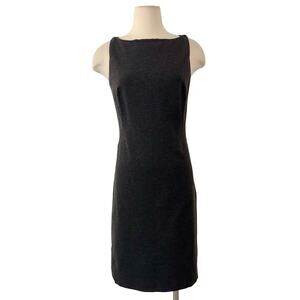 MM LaFleur The Lydia Twisted Strap Ponte Sheath Dress Charcoal Gray Size 8